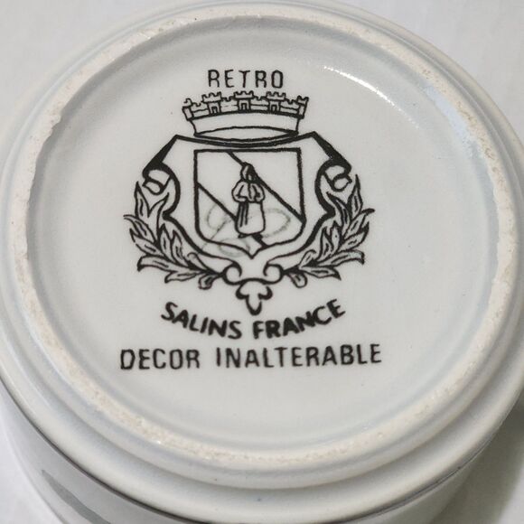 Salins France Decor Inalterable Retro Porcelain Cup Art Deco Roses - Picture 7 of 7
